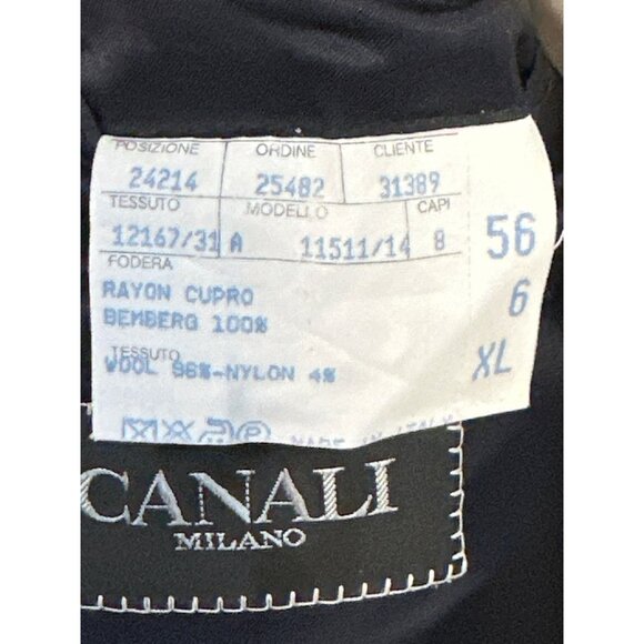 Vintage Canali Milano Mens XL Double-Breasted Wool & Nylon Blazer Jacket - Picture 6 of 10